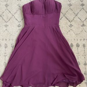 Mini purple sleeveless dress with boning